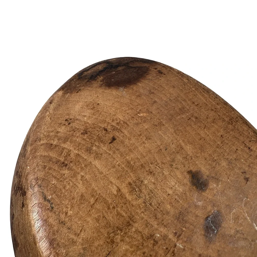 Antique Primitive Hand Carved Wooden Dough Scoop Butter Paddle Rustic Brown 8.5